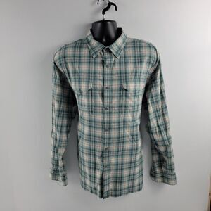 Croft & Barrow quick‎ dry long sleeve button down shirt vented XL green 2353